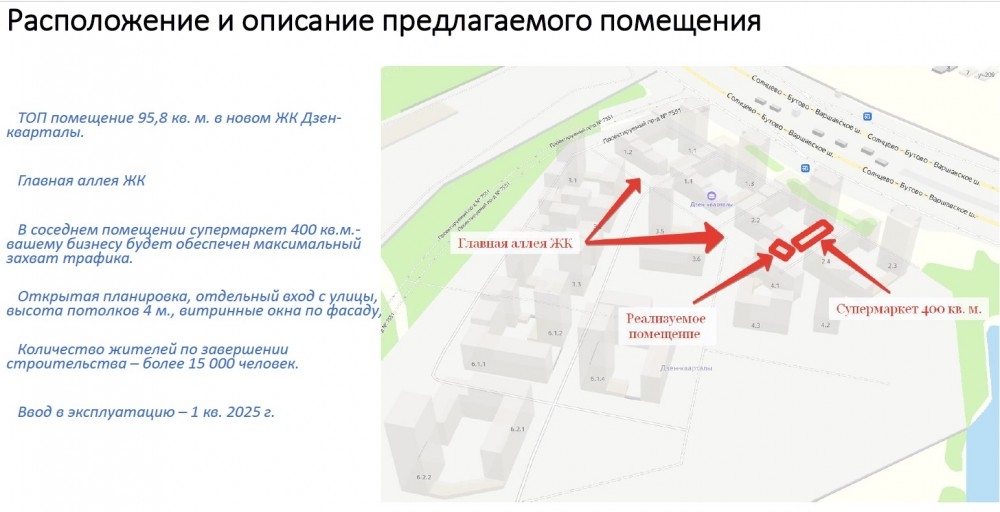Аренда торгового помещения ЖК 