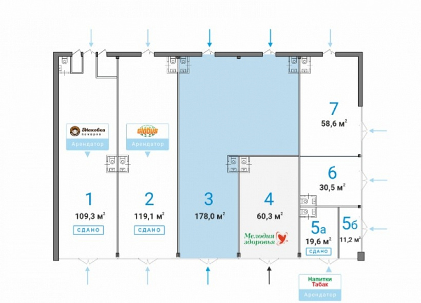 Аренда торгового помещения ОСЗ 