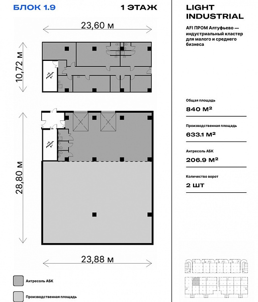 Продажа индустриальной недвижимости AFI Пром Алтуфьево