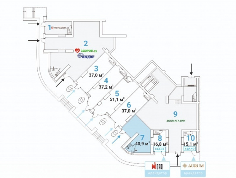 Аренда торгового помещения Жилой дом 