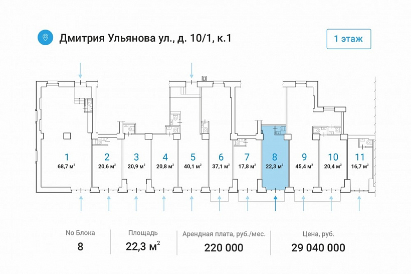 Аренда торгового помещения Жилое здание 