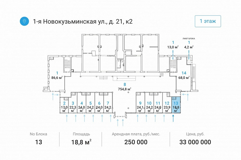 Продажа торгового помещения Жилое здание 