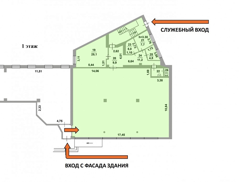Аренда торгового помещения Жилое здание 