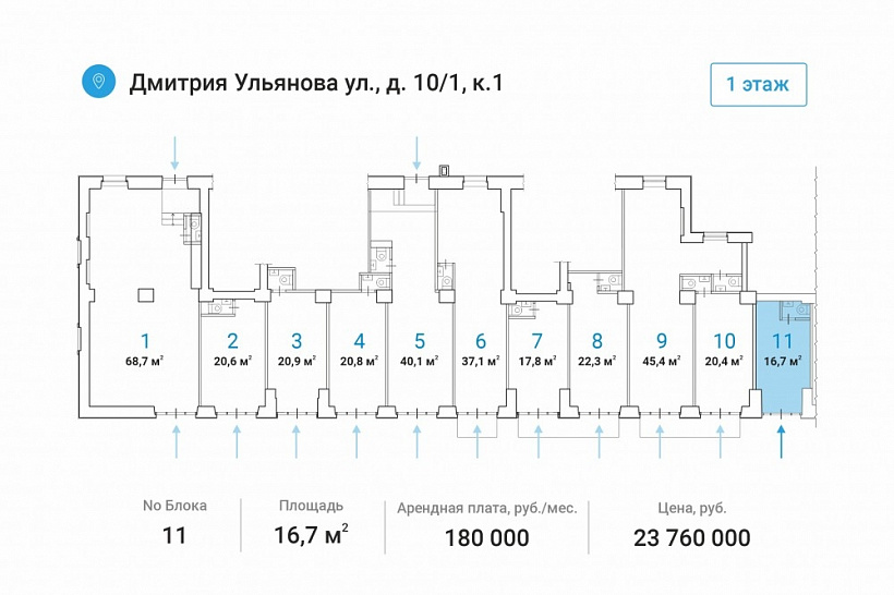 Аренда торгового помещения Жилое здание 