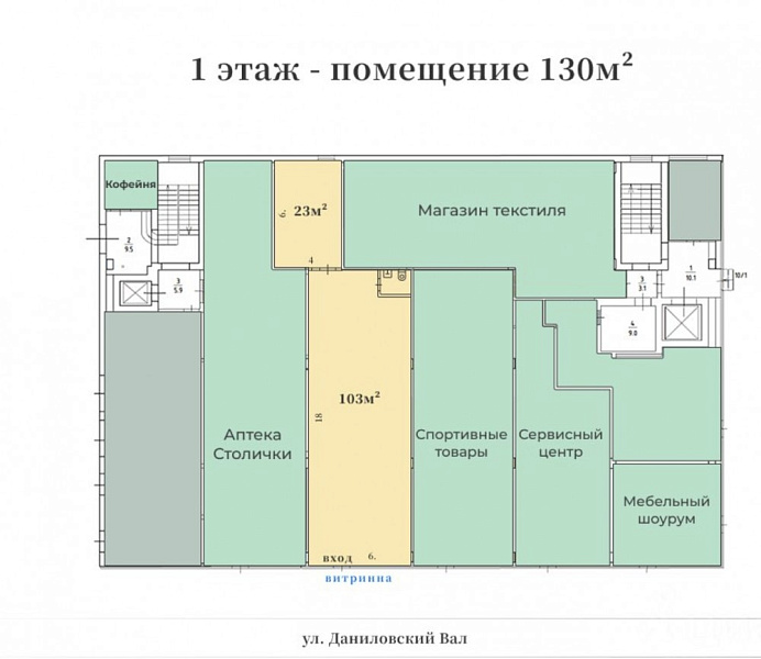 Аренда торгового помещения Офисное здание «Павловская 18 с2»