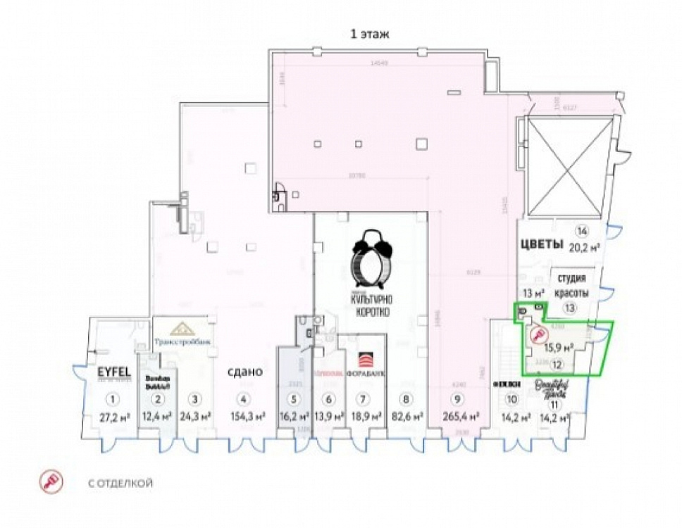 Аренда торгового помещения Жилое здание Новослободская 19с1