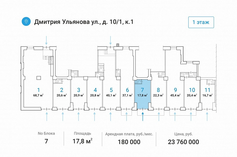 Аренда торгового помещения Жилое здание 