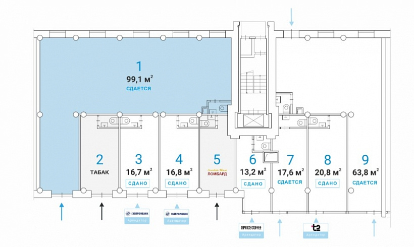 Аренда торгового помещения Жилое здание 