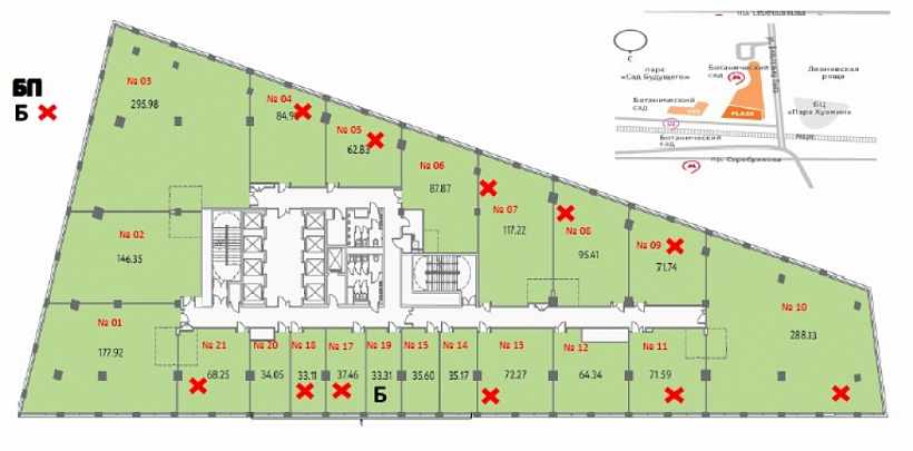 Продажа офиса БЦ PLAZA BOTANICA