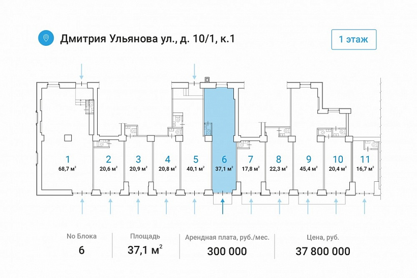 Аренда торгового помещения Жилое здание 