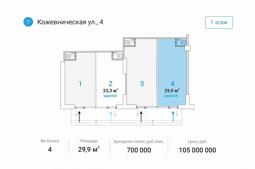 Аренда торгового помещения Административное здание 