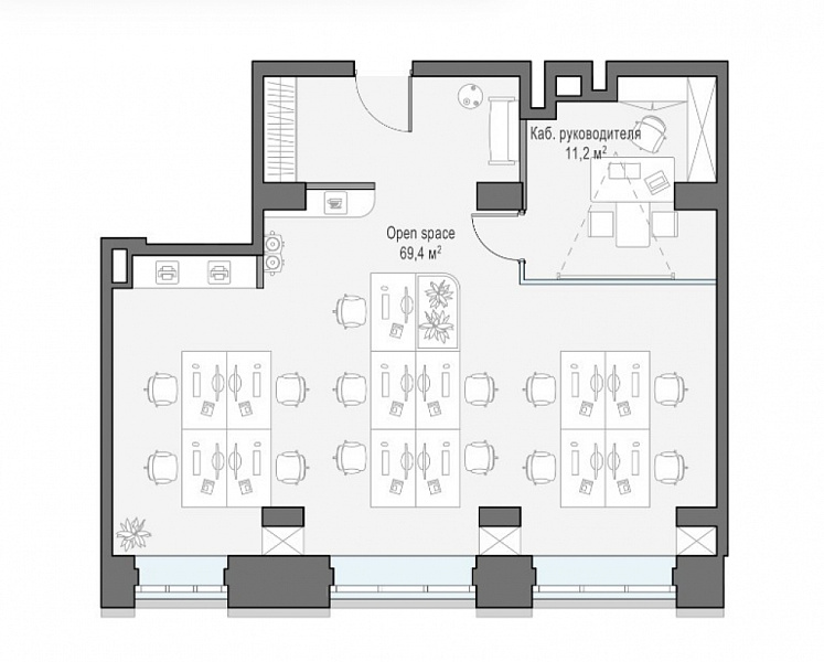 Продажа офиса КутузовGRAD II (КутузовГрад II)  МАНУФАКТУРА XIX