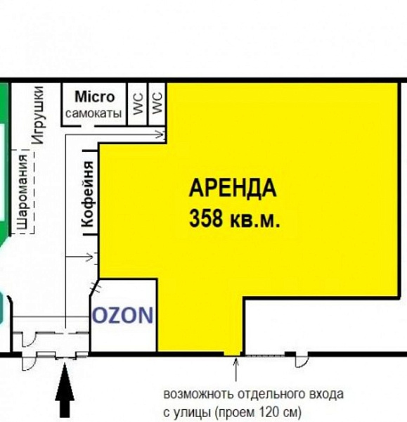 Аренда торгового помещения ТЦ 