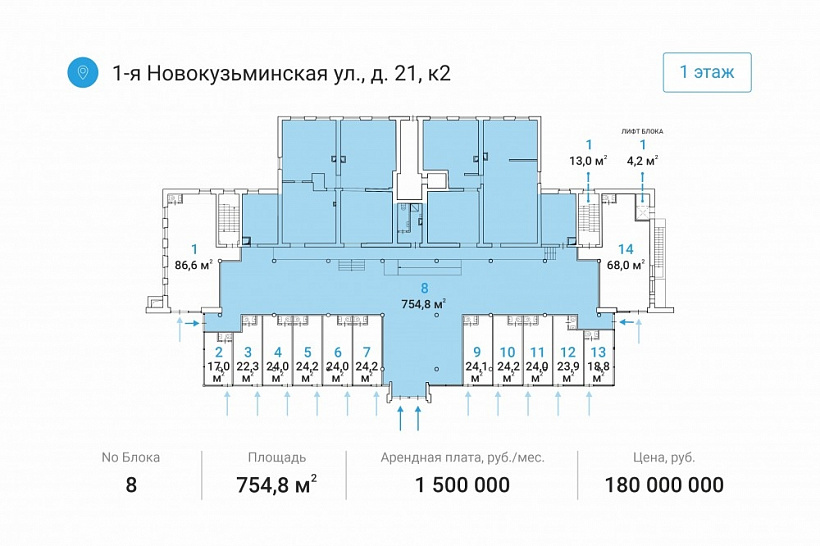 Продажа торгового помещения Жилое здание 