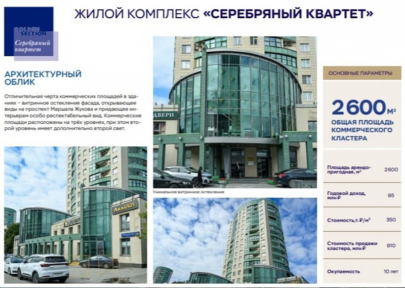 Арендный бизнес Жилое здание «Серебряный квартет»