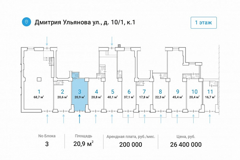 Аренда торгового помещения Жилое здание 