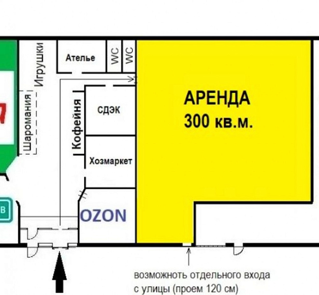 Аренда торгового помещения ТЦ 