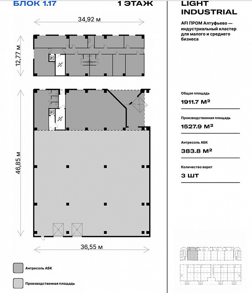 Аренда индустриальной недвижимости AFI Пром Алтуфьево