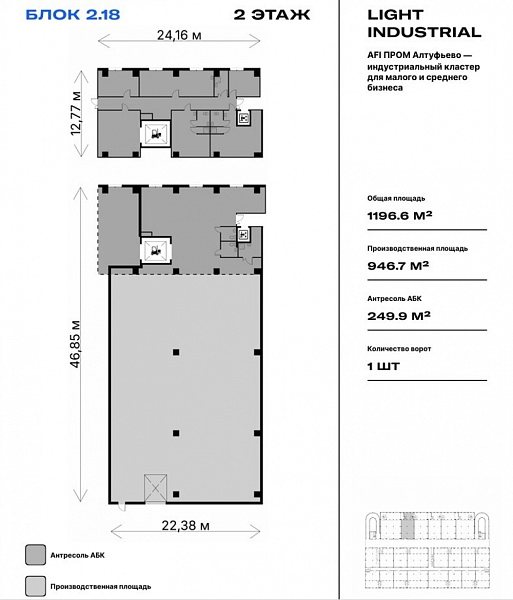 Аренда индустриальной недвижимости AFI Пром Алтуфьево