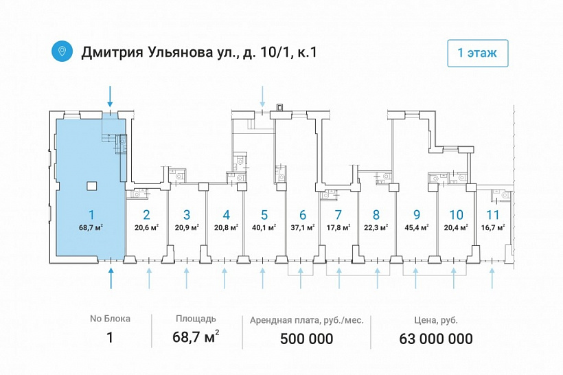 Продажа торгового помещения Жилое здание 