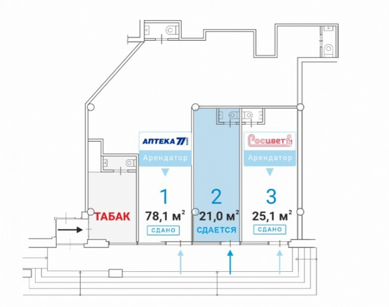 Аренда торгового помещения Административное здание 